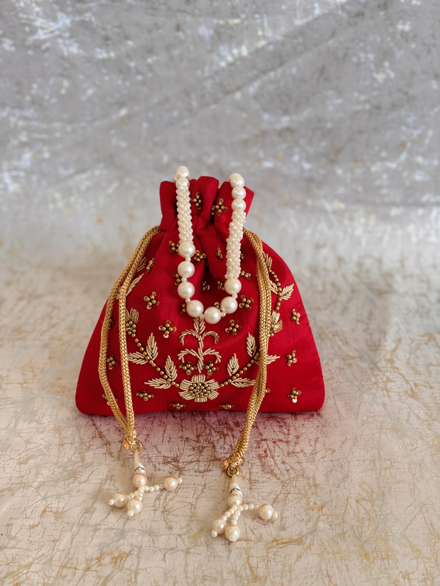 Vermillion Dazzle Potli