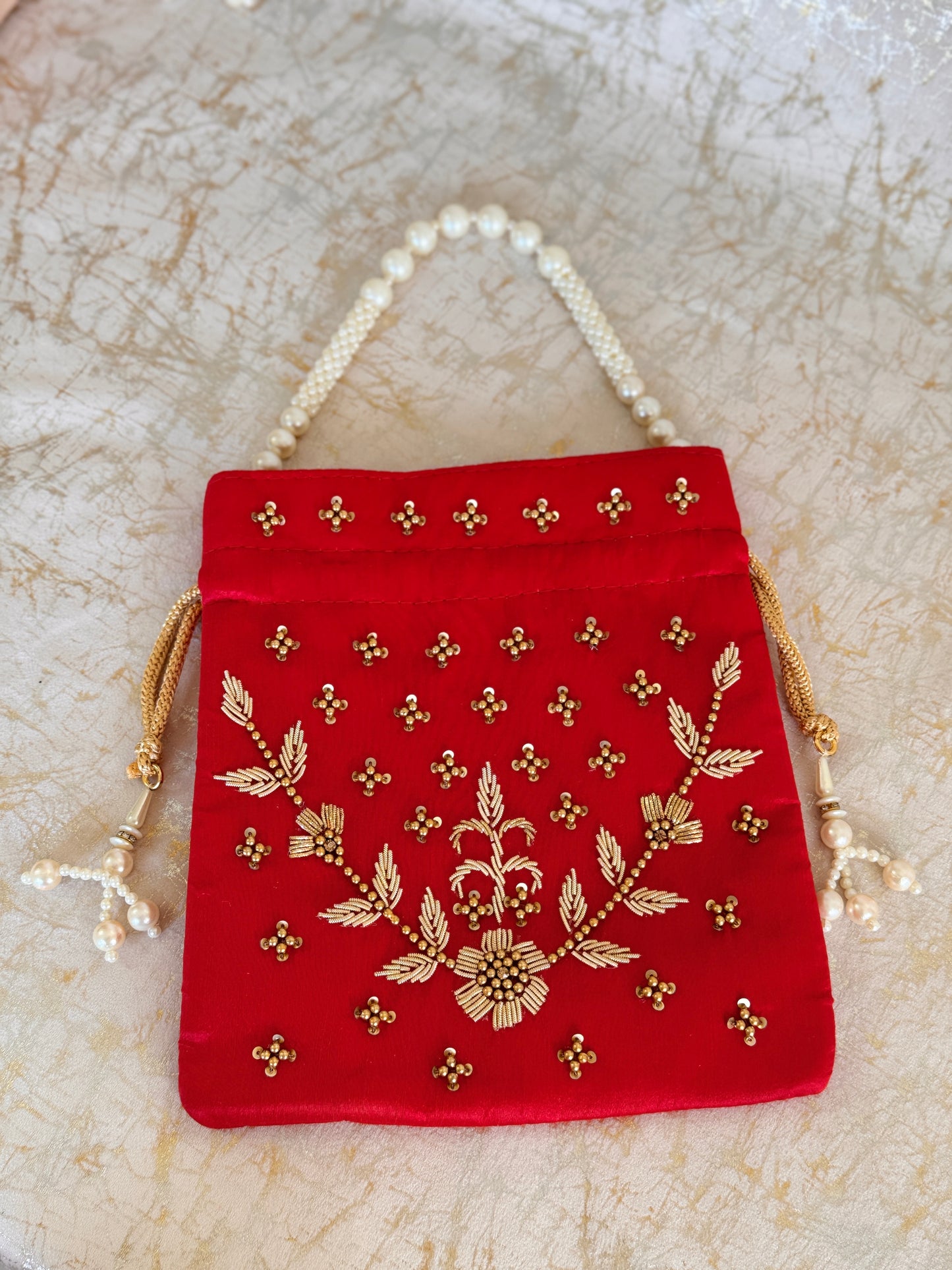 Vermillion Dazzle Potli