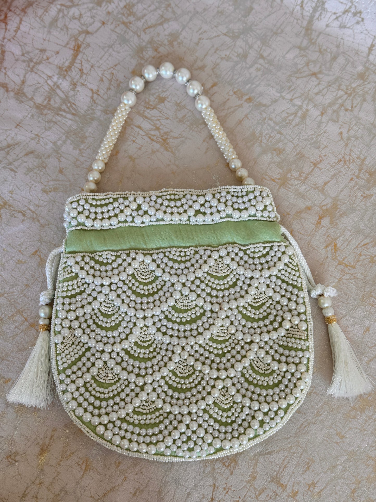 Beaded Blossom Potli
