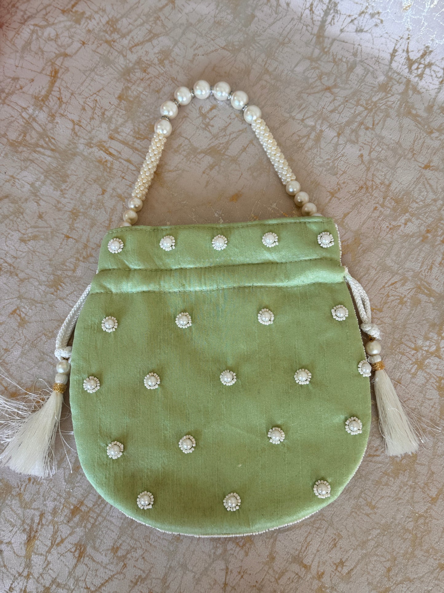 Beaded Blossom Potli