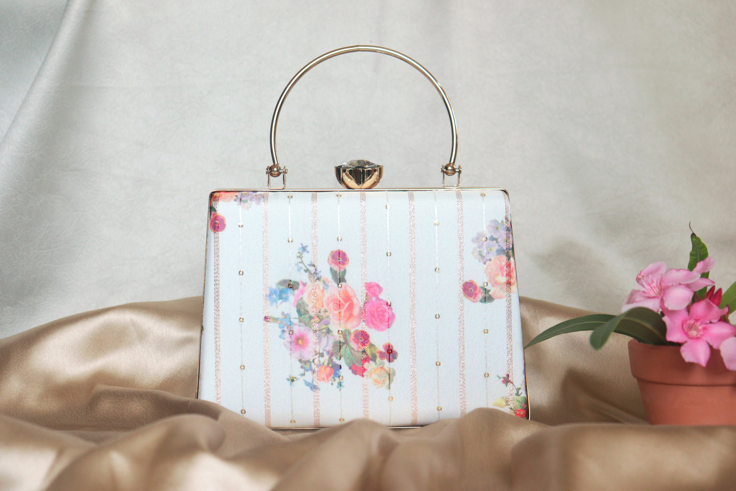 Ivory Garden Box Clutch
