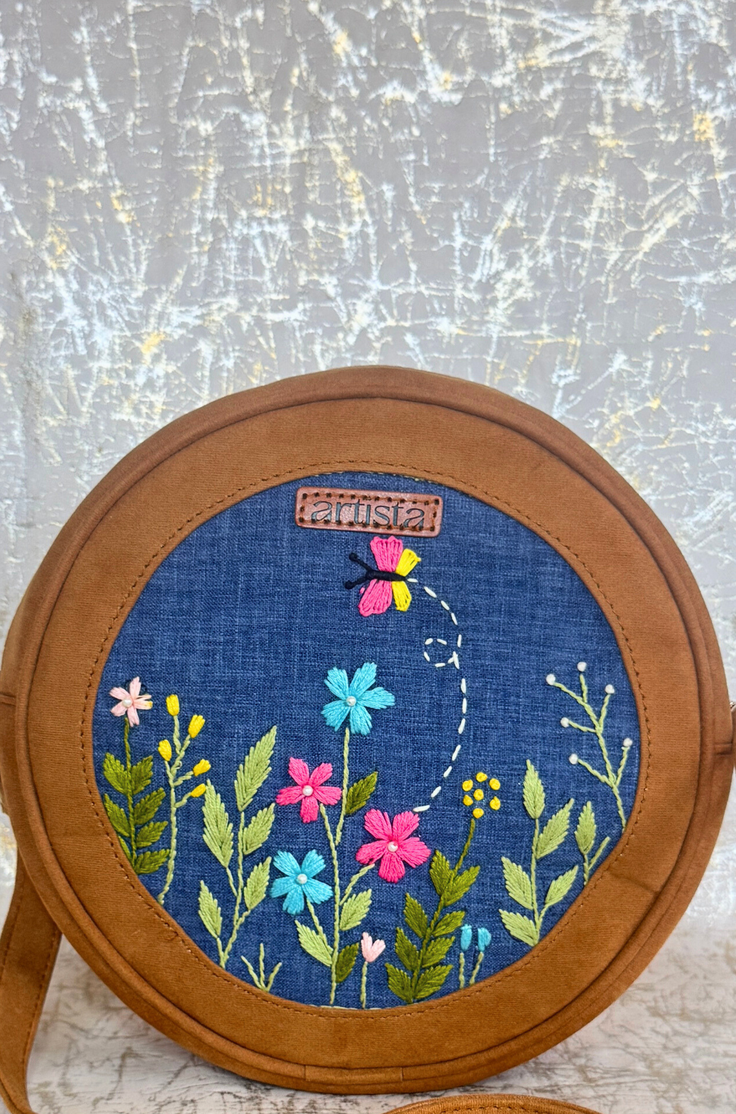 Thread and Bloom Sphere Denim Bag