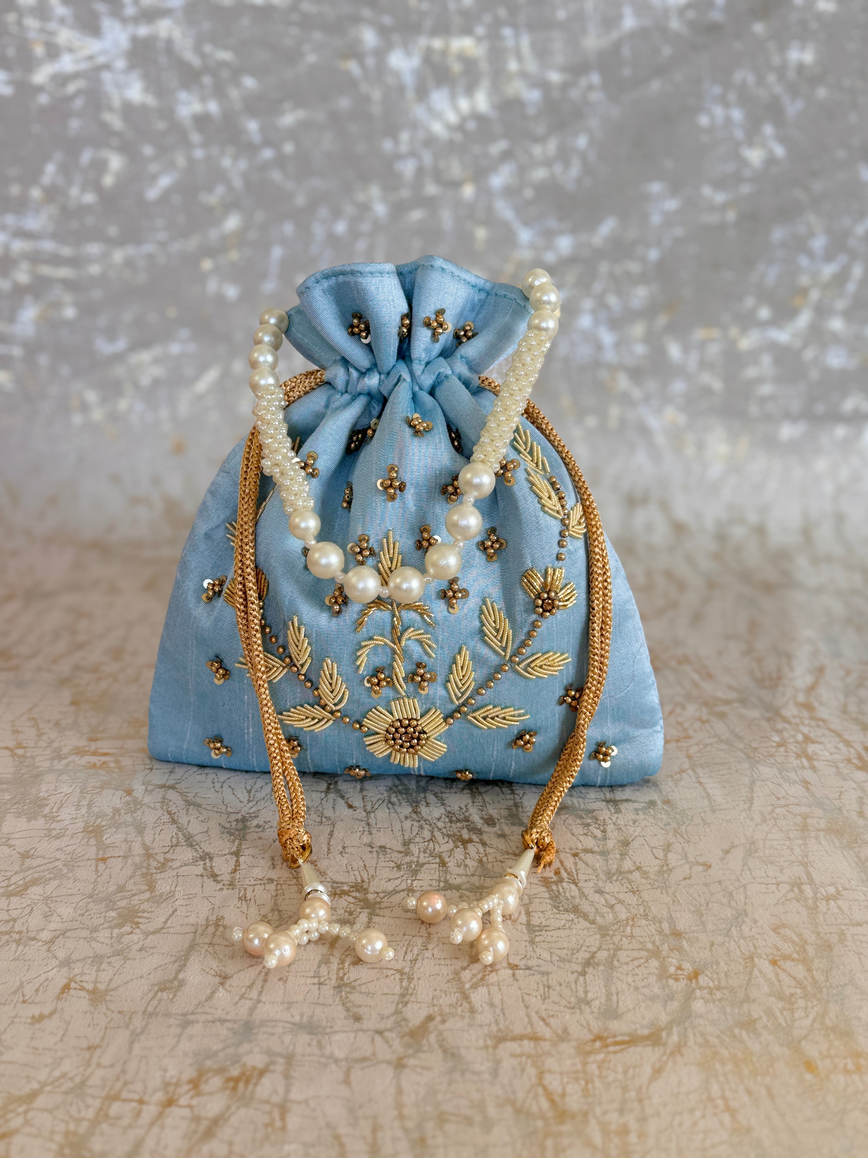 Shimmery Blue Potli