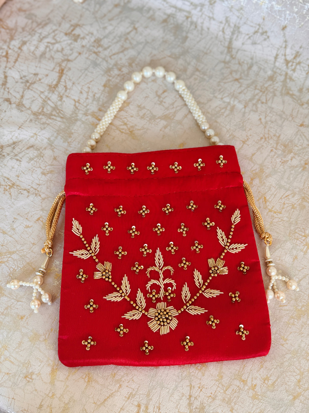 Vermillion Dazzle Potli