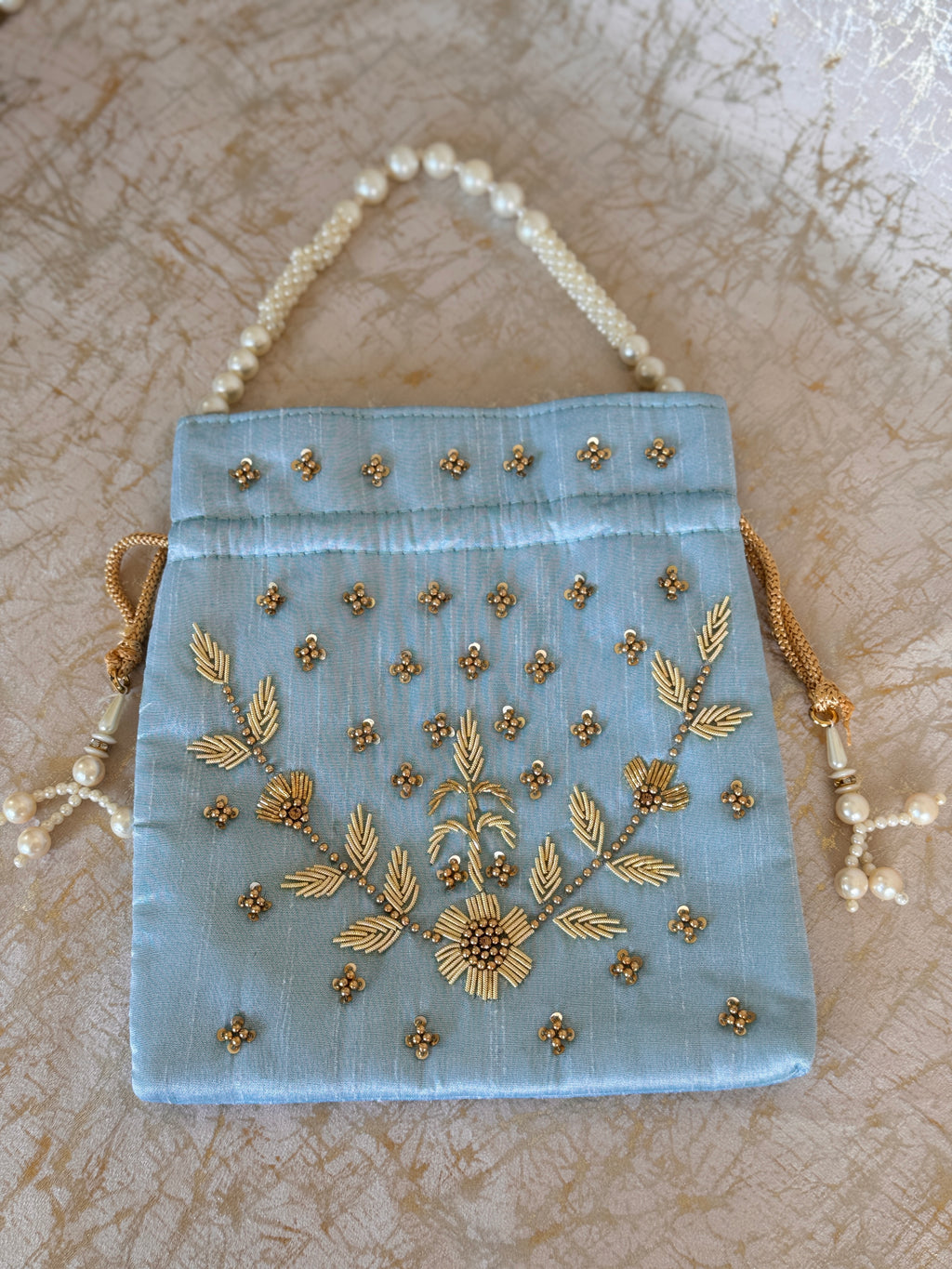 Shimmery Blue Potli