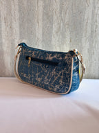 Silver Streaked Blue Baguette