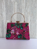 Aari Work Box Clutch - Dark Pink
