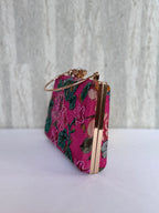 Aari Work Box Clutch - Dark Pink