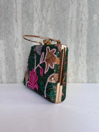 Aari Work Box Clutch - Bottle Green