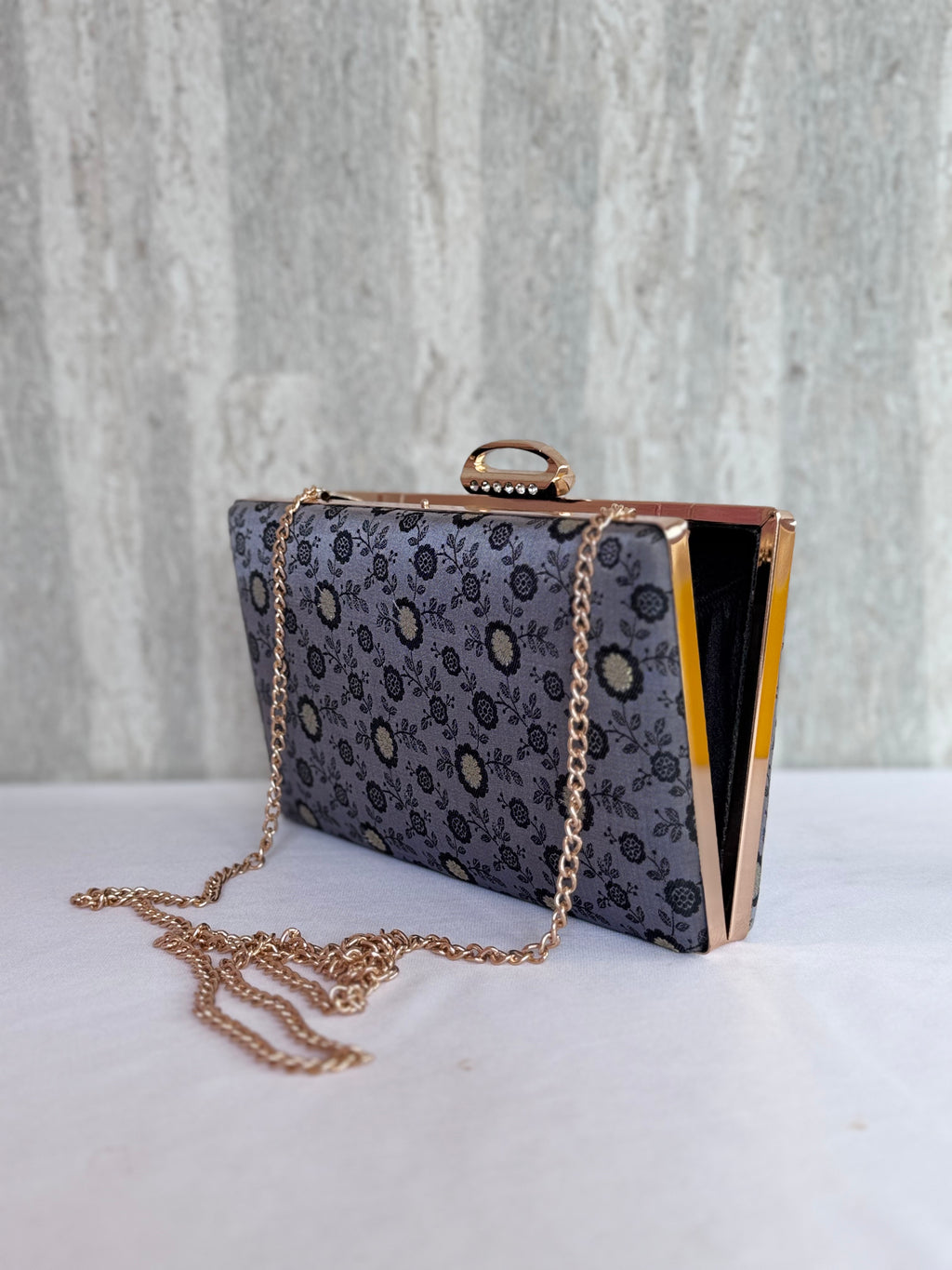 Motif Mania Grey Box Clutch