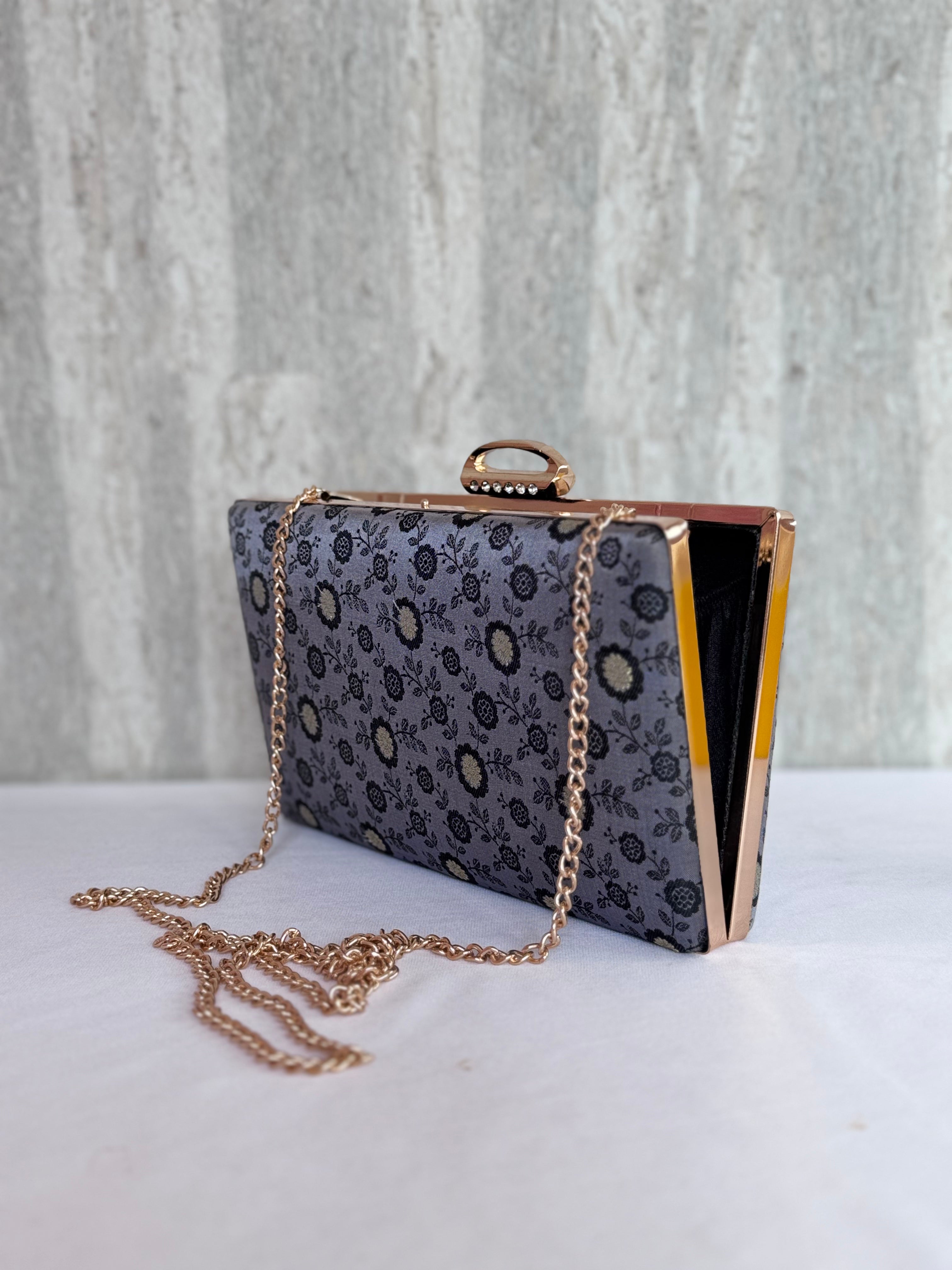 Motif Mania Grey Box Clutch