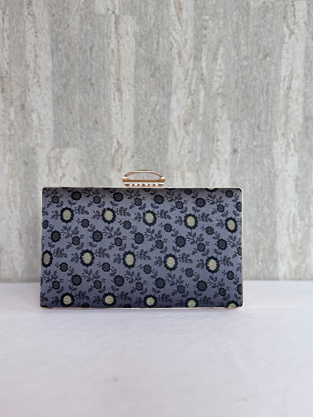 Motif Mania Grey Box Clutch
