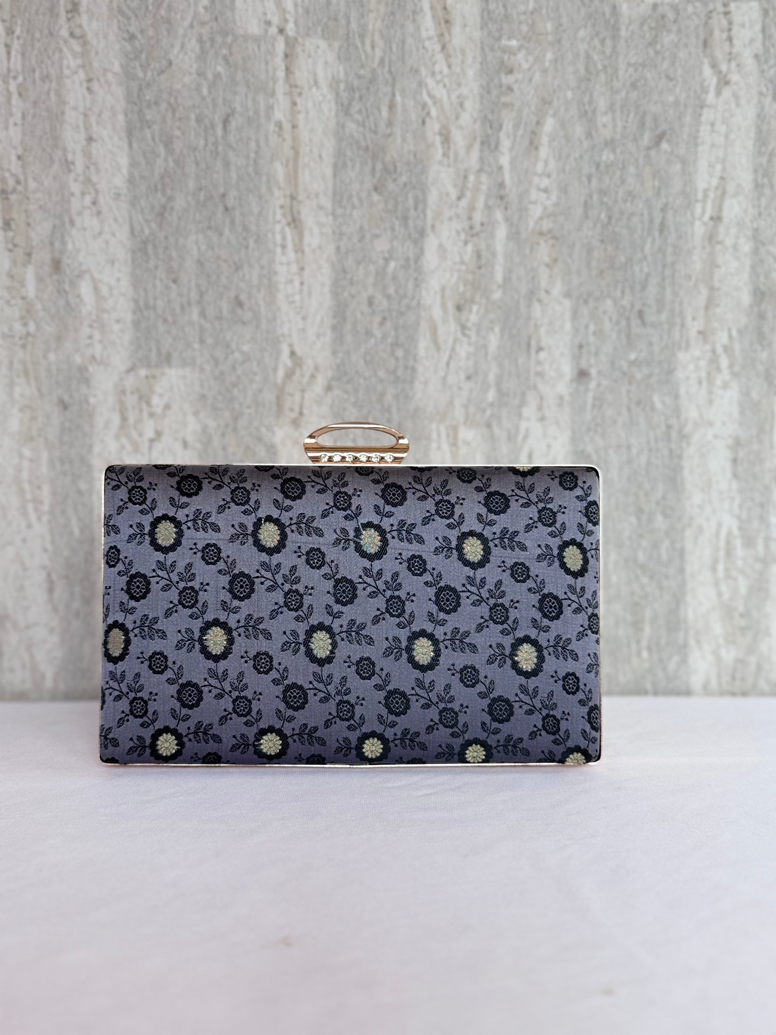 Motif Mania Grey Box Clutch