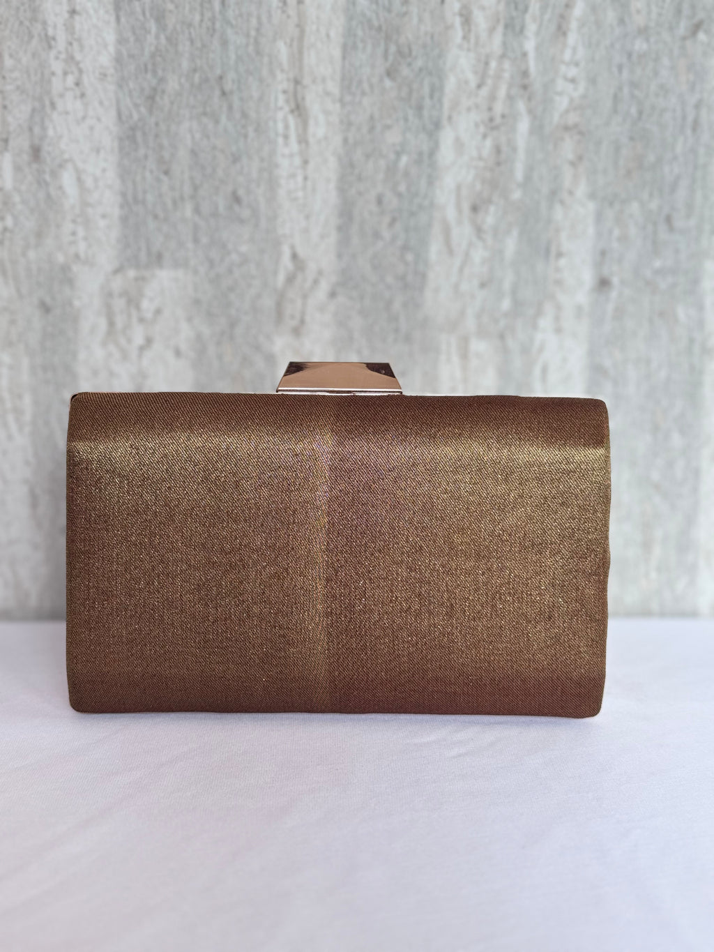Metallic brown Box Clutch