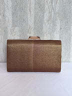 Metallic brown Box Clutch