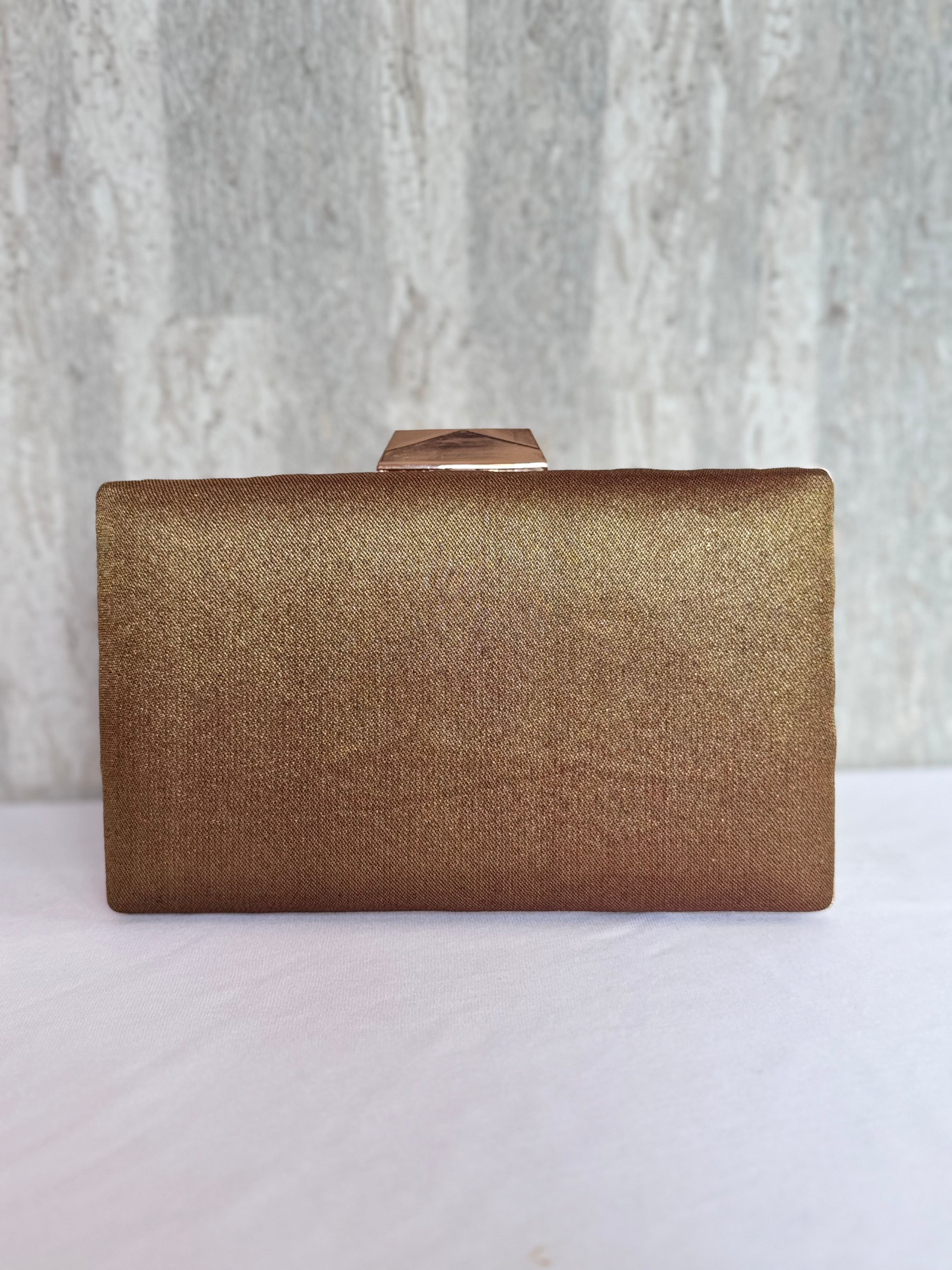 Metallic brown Box Clutch