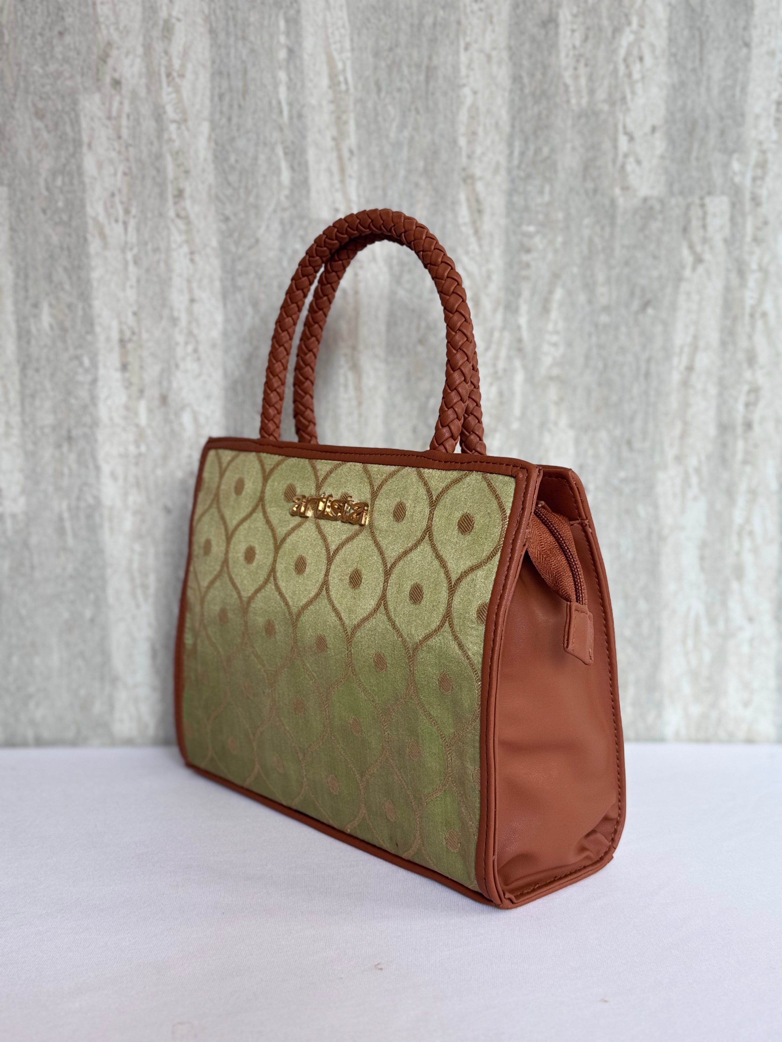 Artista Wavy Moss Green Box Tote
