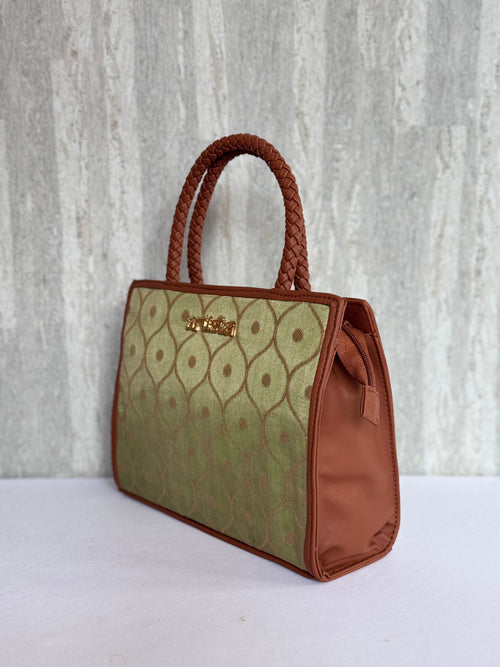 Artista Wavy Moss Green Box Tote