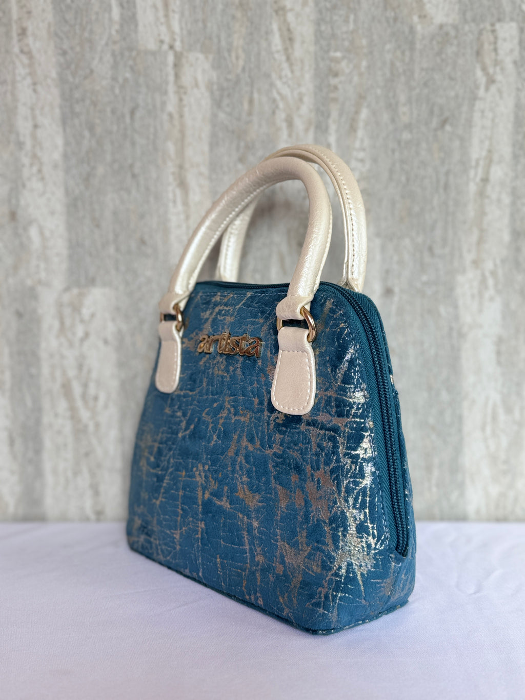 Silver Streaked Blue Mini Bag