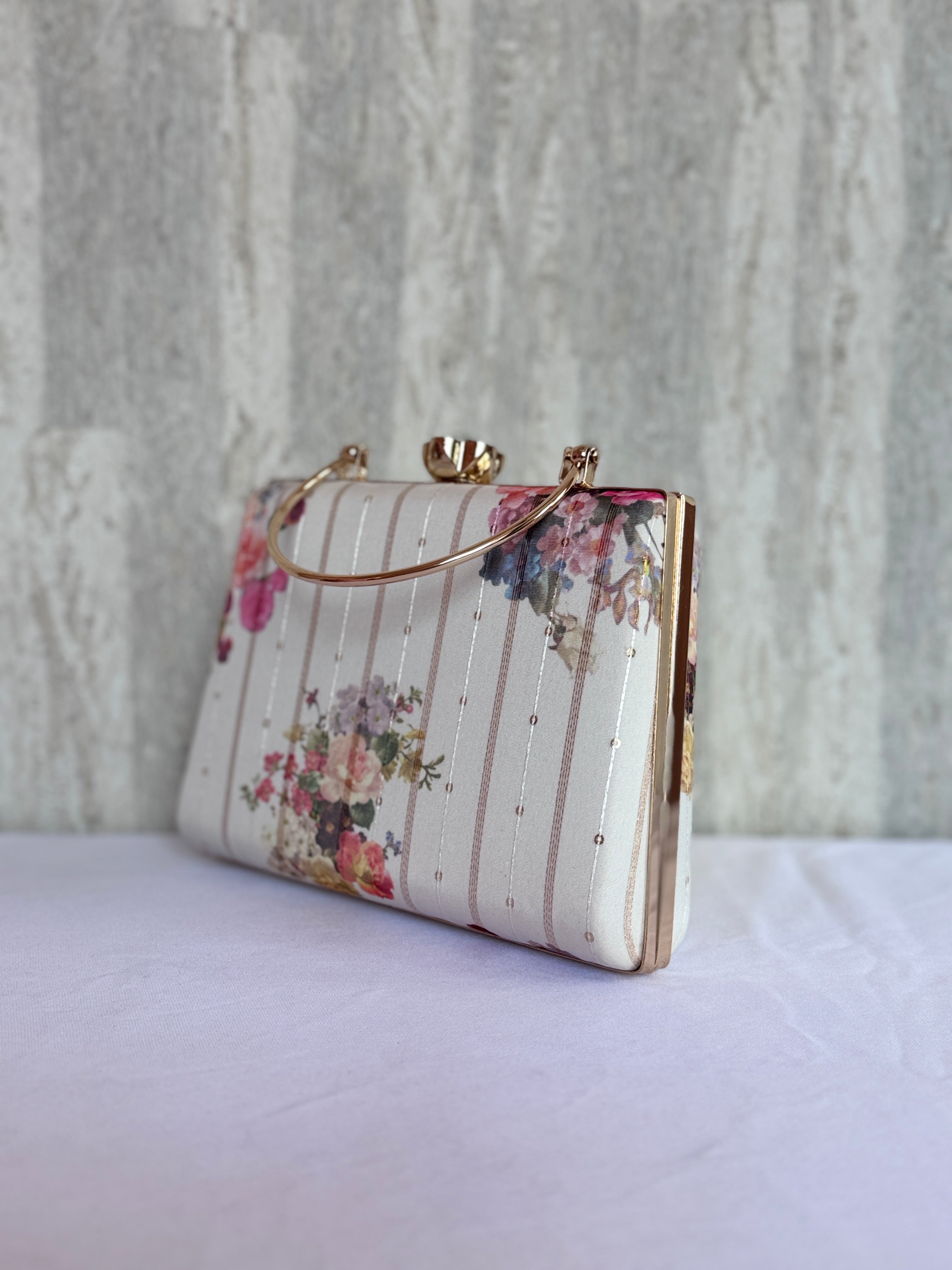Ivory Garden Box Clutch