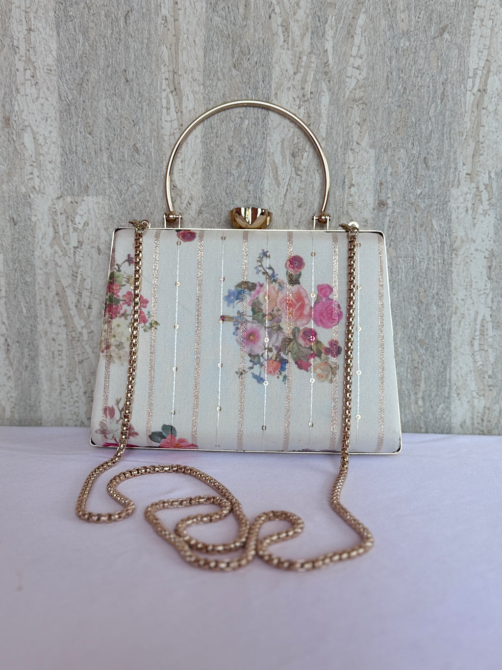 Ivory Garden Box Clutch