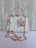 Ivory Garden Box Clutch