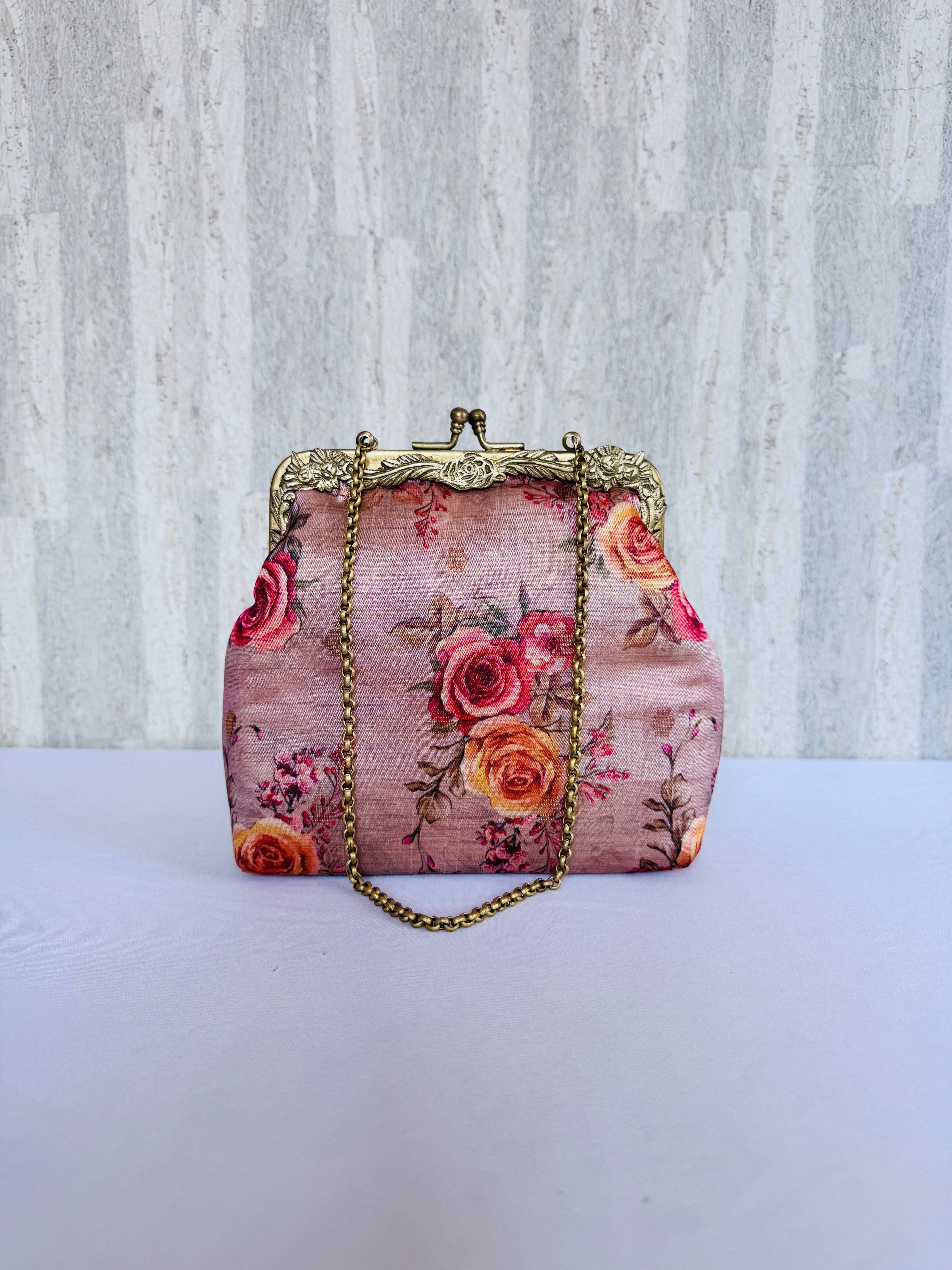 Rose Allure Vintage Clasp Clutch