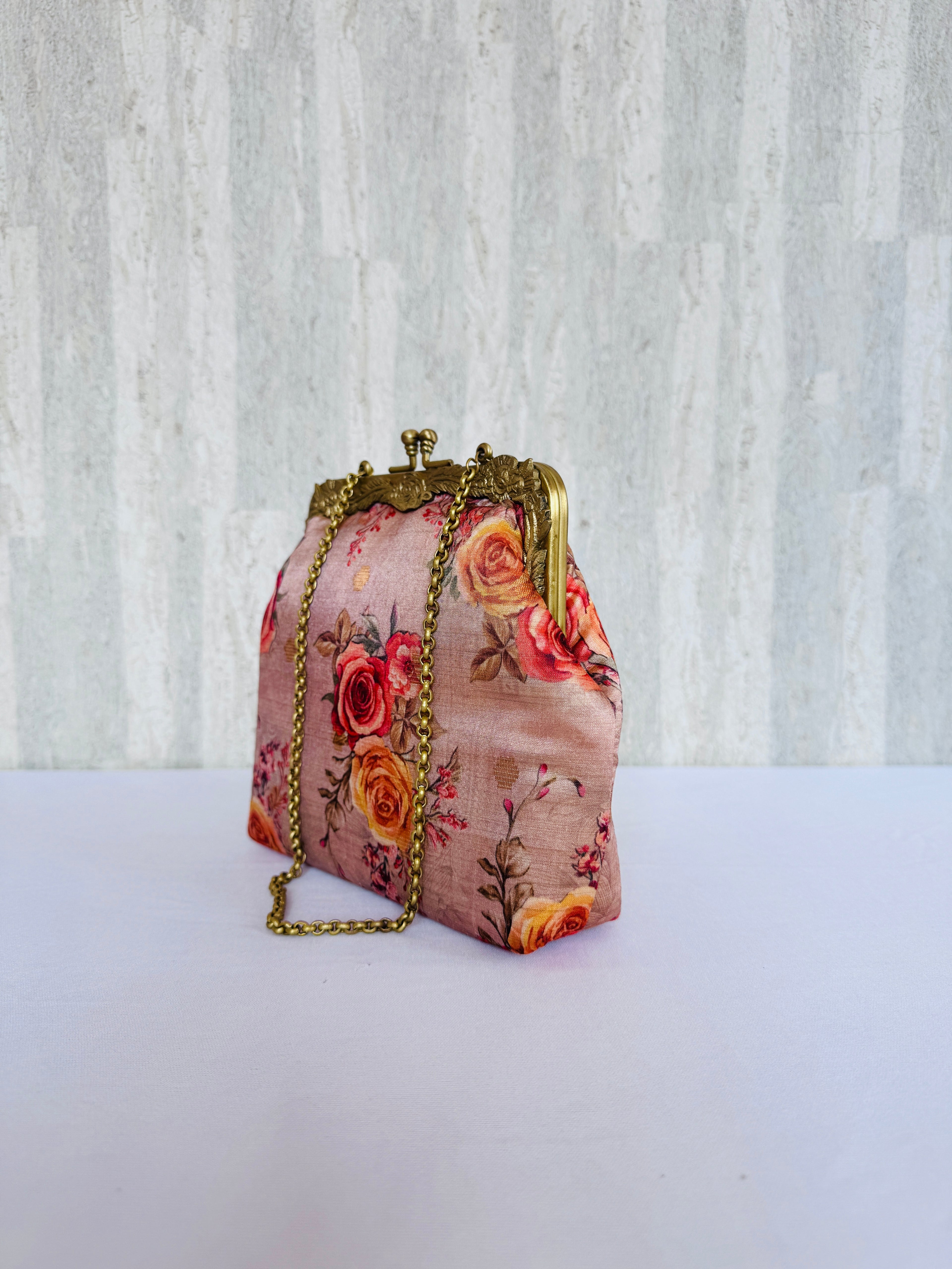 Rose Allure Vintage Clasp Clutch