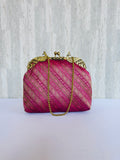 Supreme Pink Banarasi Vintage Clutch