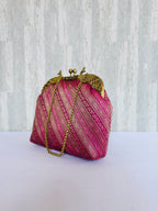 Supreme Pink Banarasi Vintage Clutch