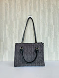 Black Web Textured Book Tote