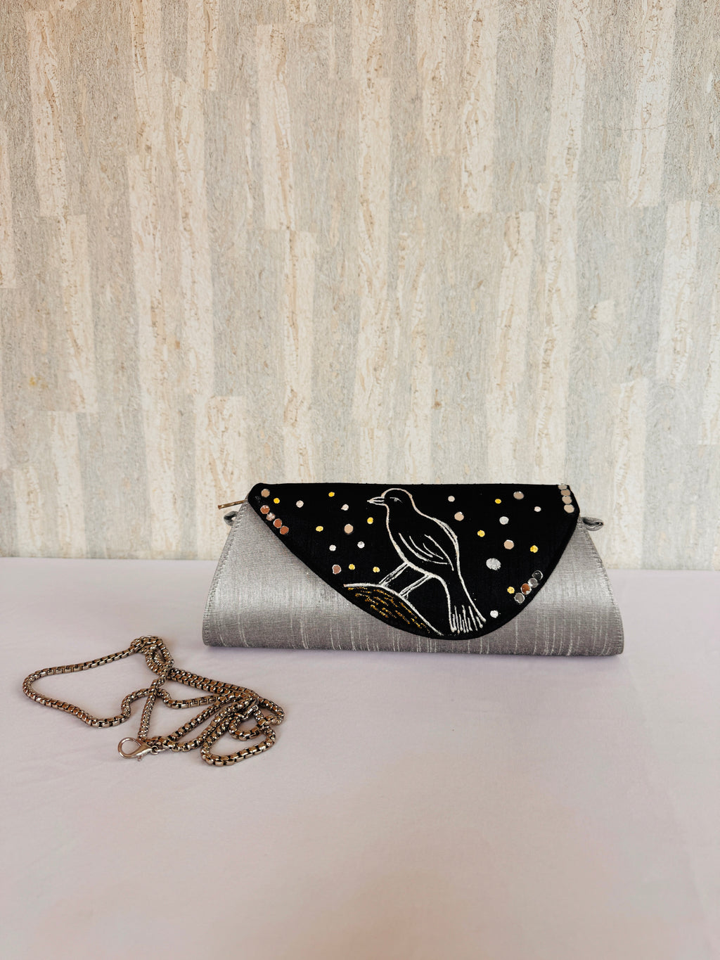 Hand Painted Birdie Clutch