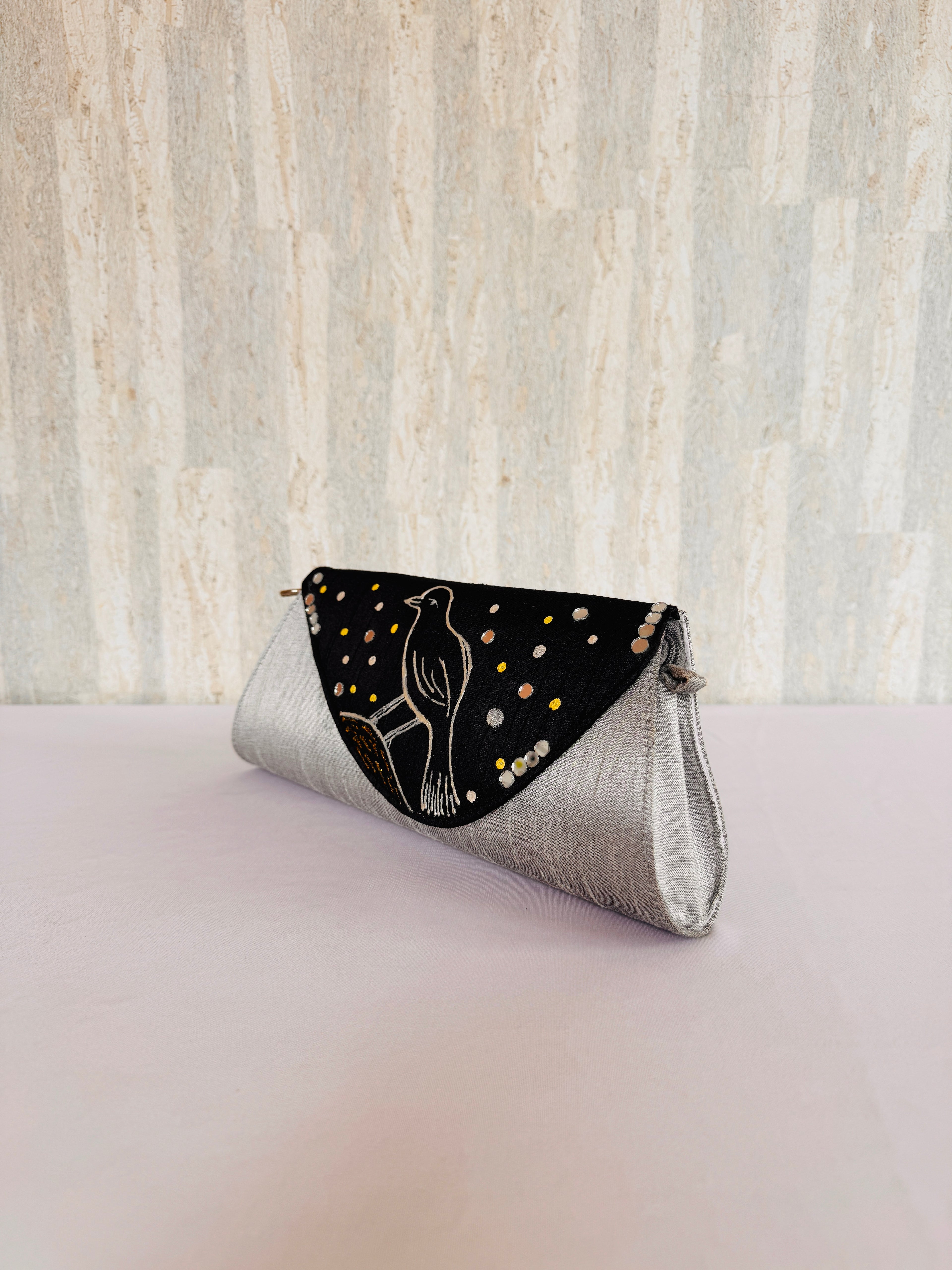 Hand Painted Birdie Clutch