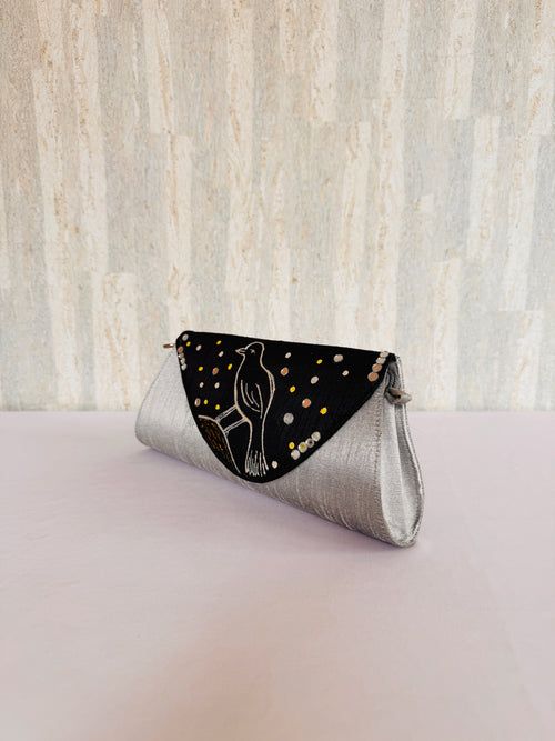 Hand Painted Birdie Clutch