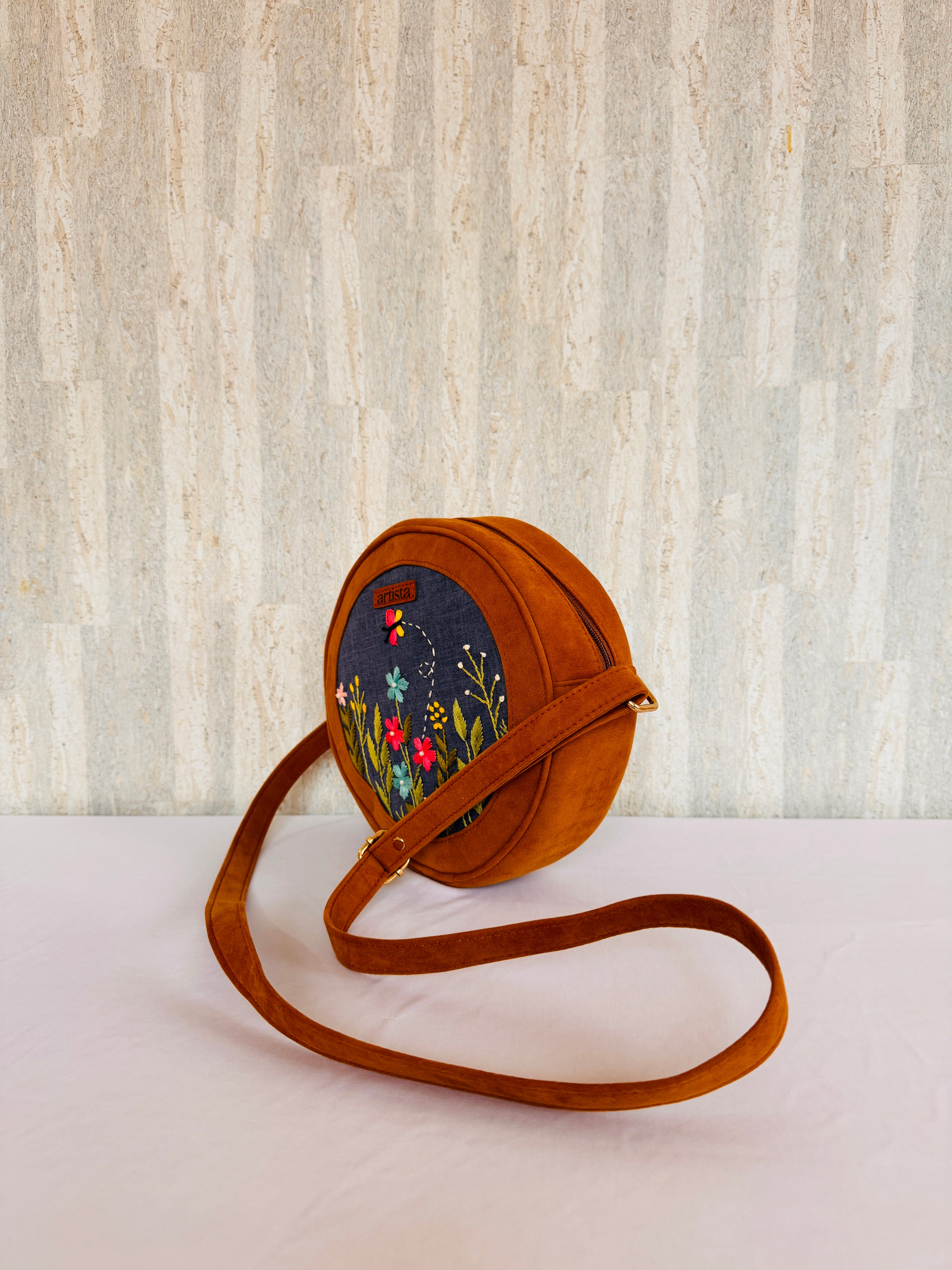 Thread and Bloom Sphere Denim Bag