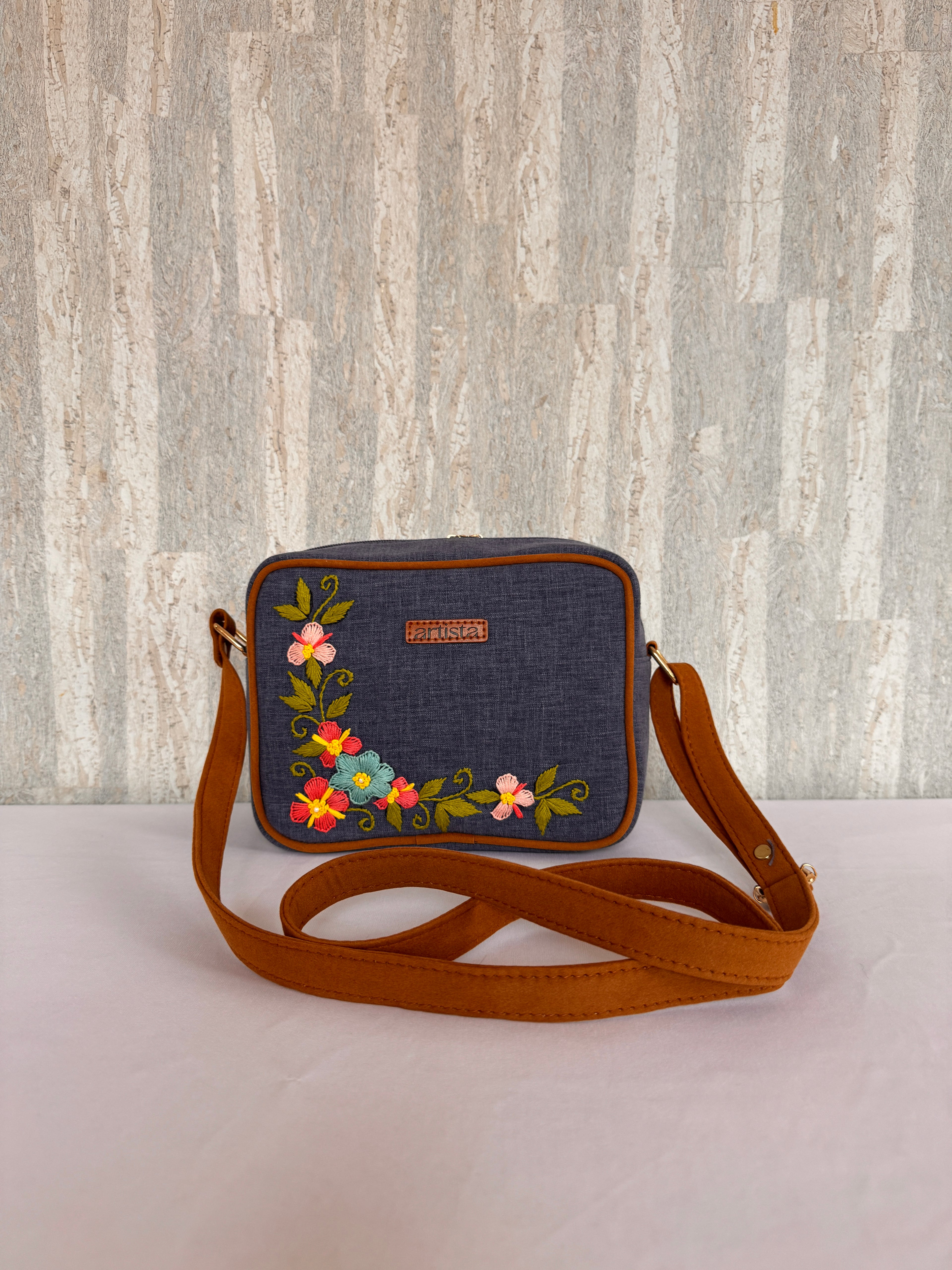 Boxy Thread and Bloom Denim Bag