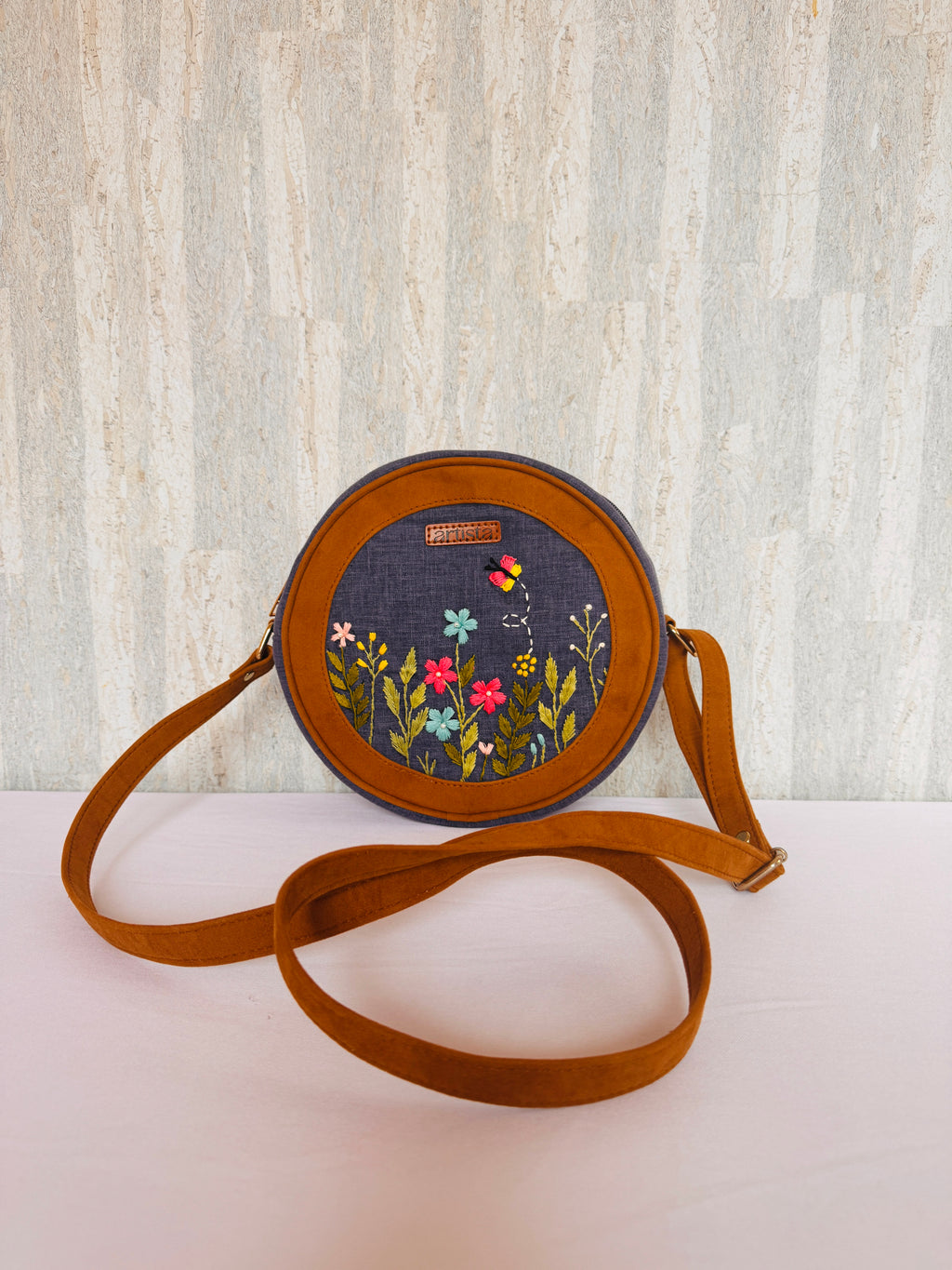 Thread and Bloom Sphere Denim Bag