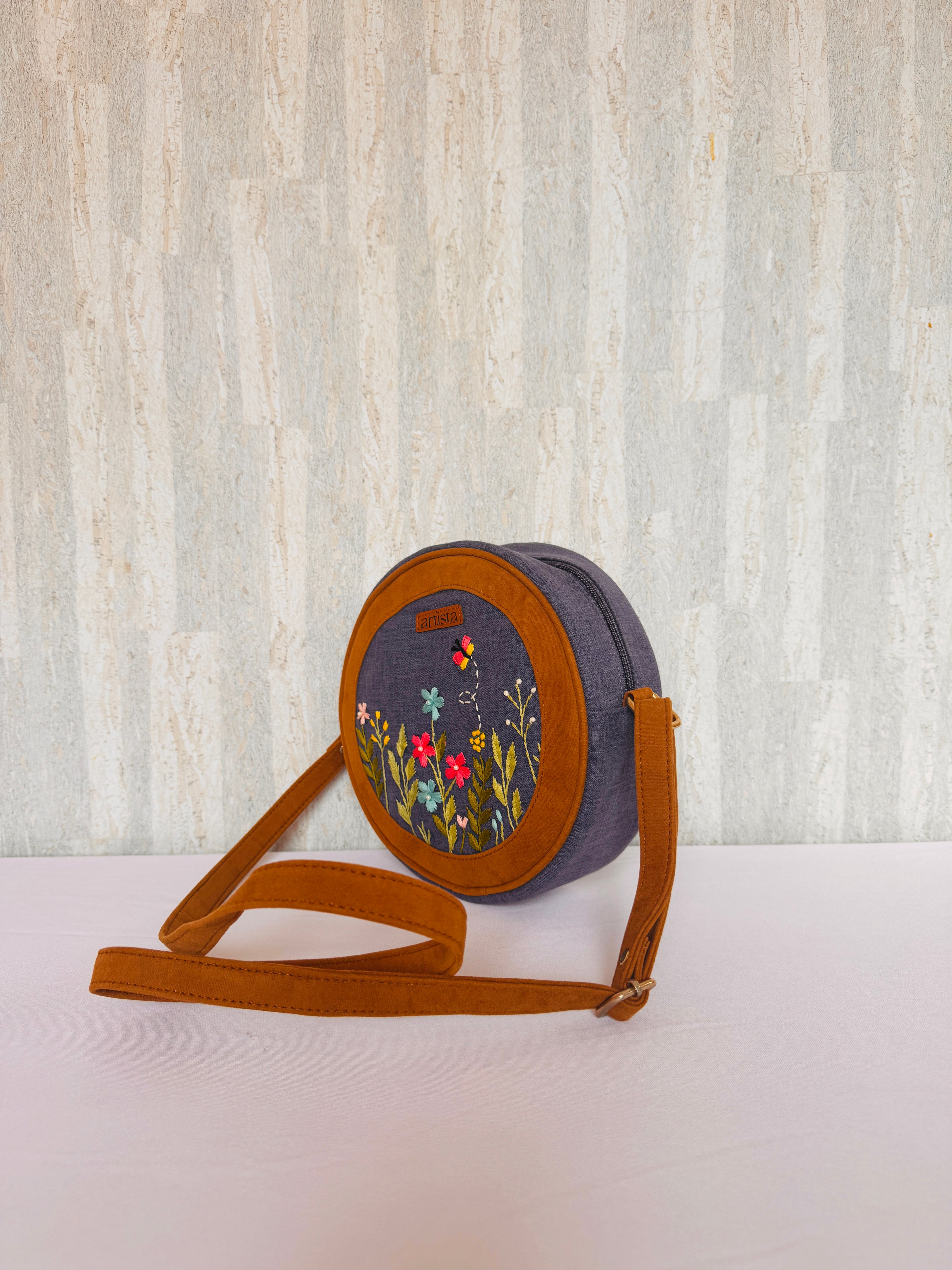 Thread and Bloom Sphere Denim Bag