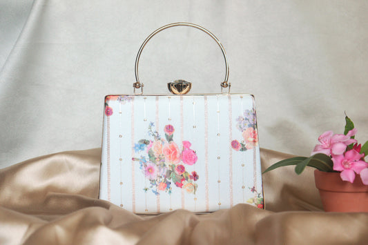 Ivory Garden Box Clutch