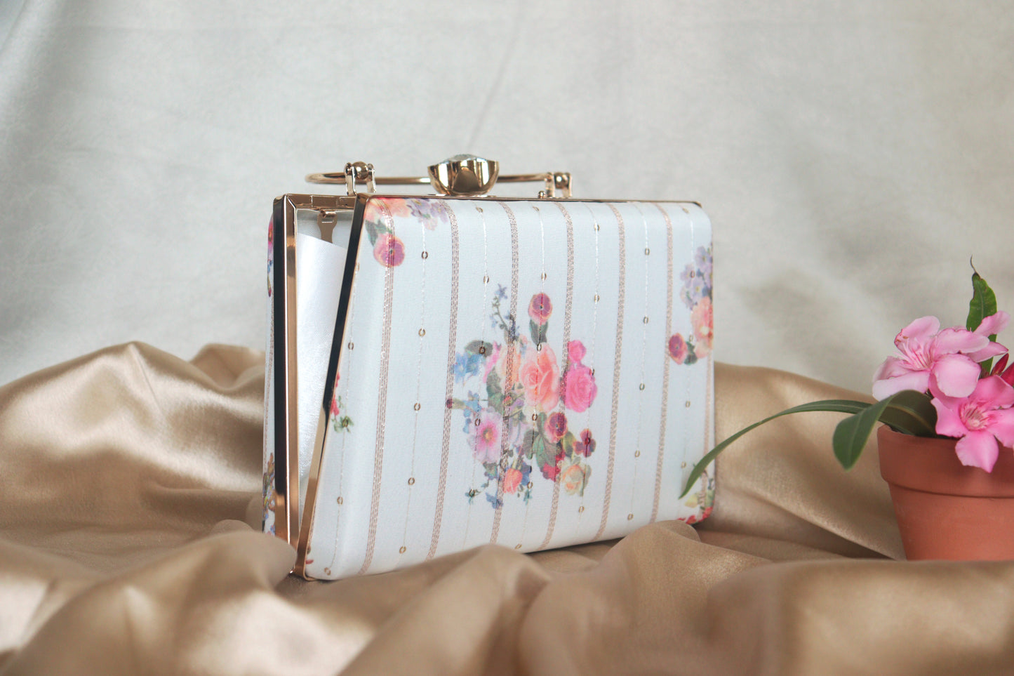 Ivory Garden Box Clutch