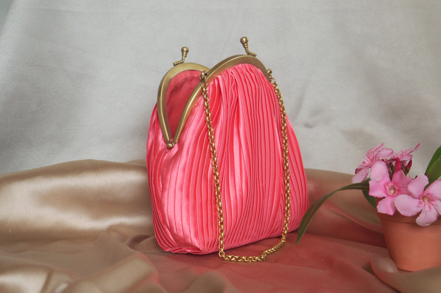 Pink Pleated Purse