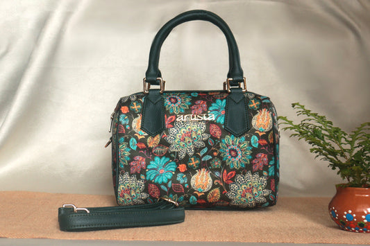 Forest Green Bouquet Mini Duffle