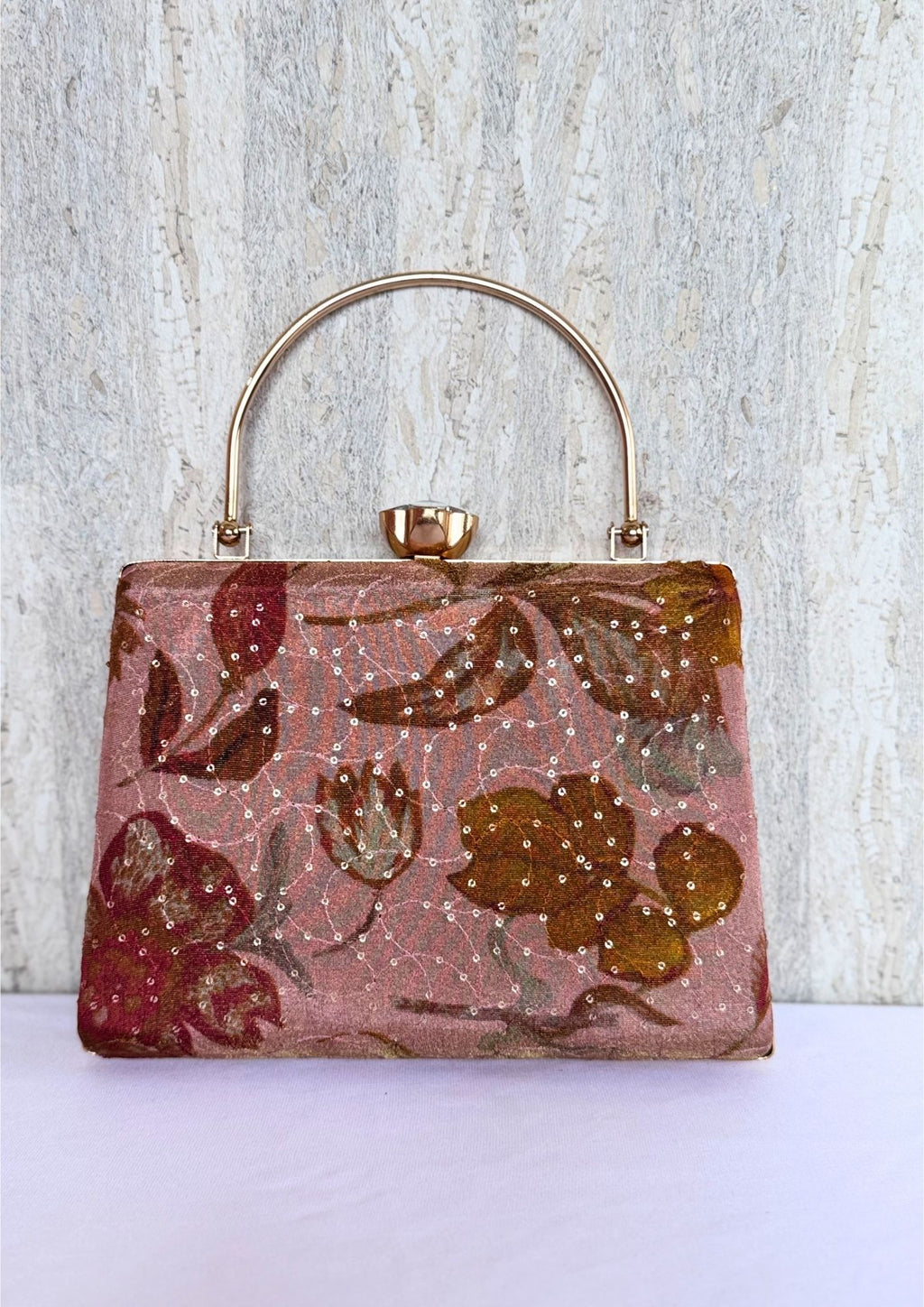 Aari Work Box Clutch - Shady Brown