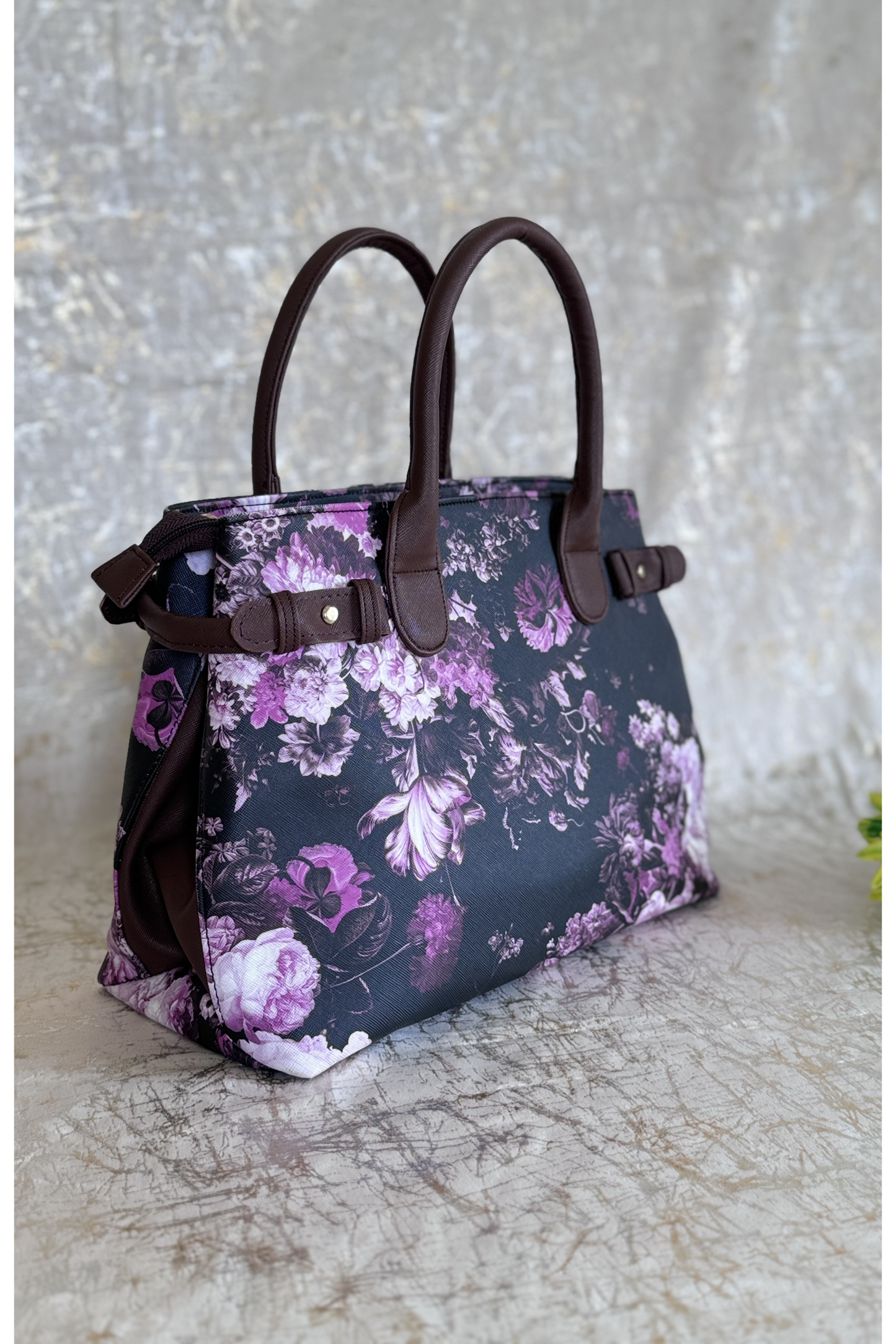 Chestnut Floral Tote