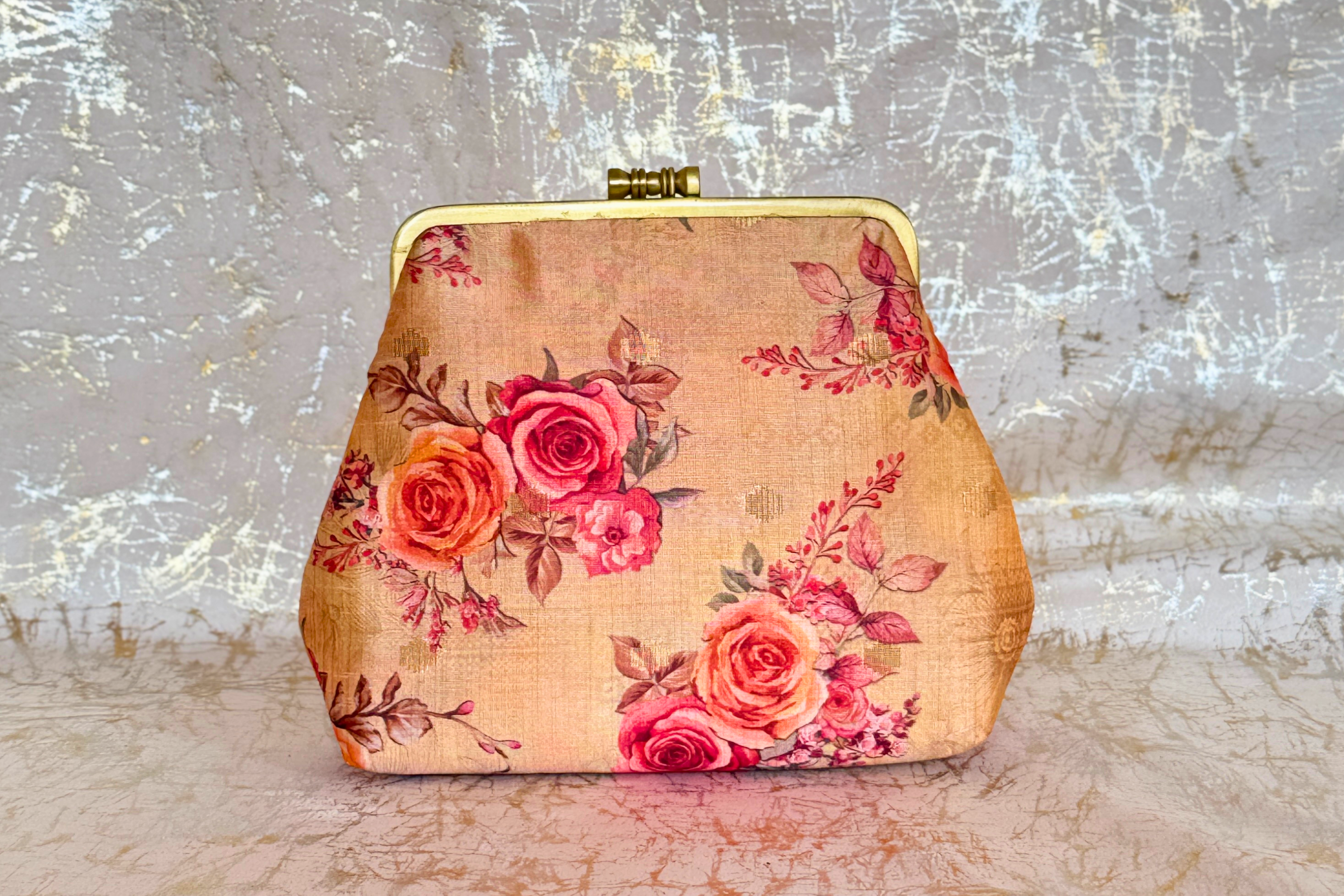 Rose Allure Vintage Clasp Clutch