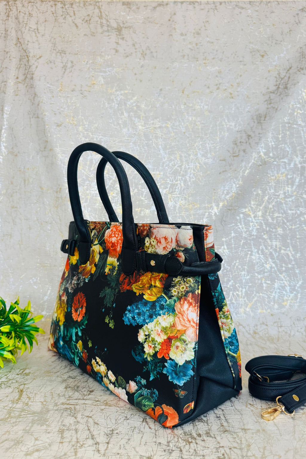 Onyx Floral Tote