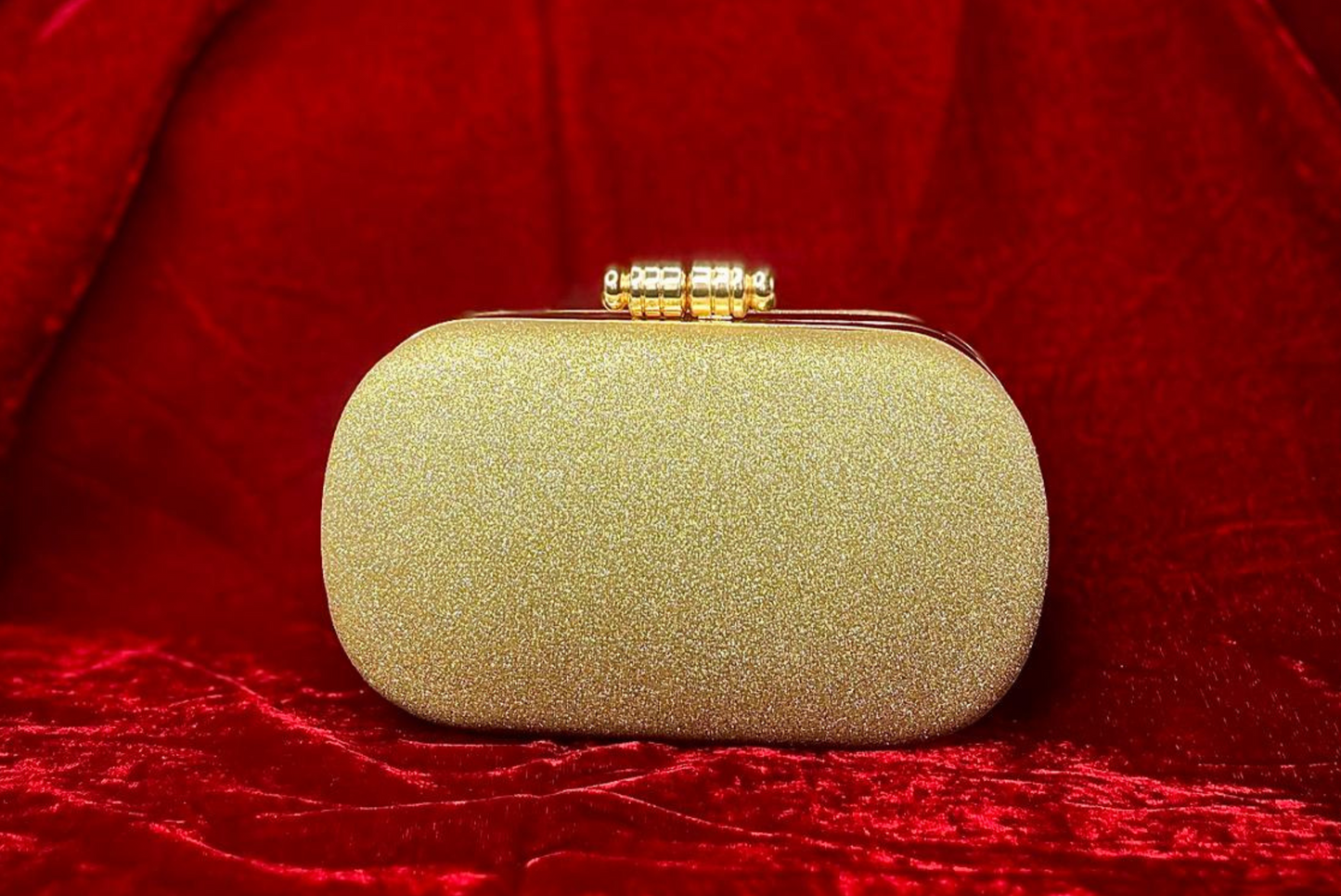 Gold Shimmer Capsule Clutch