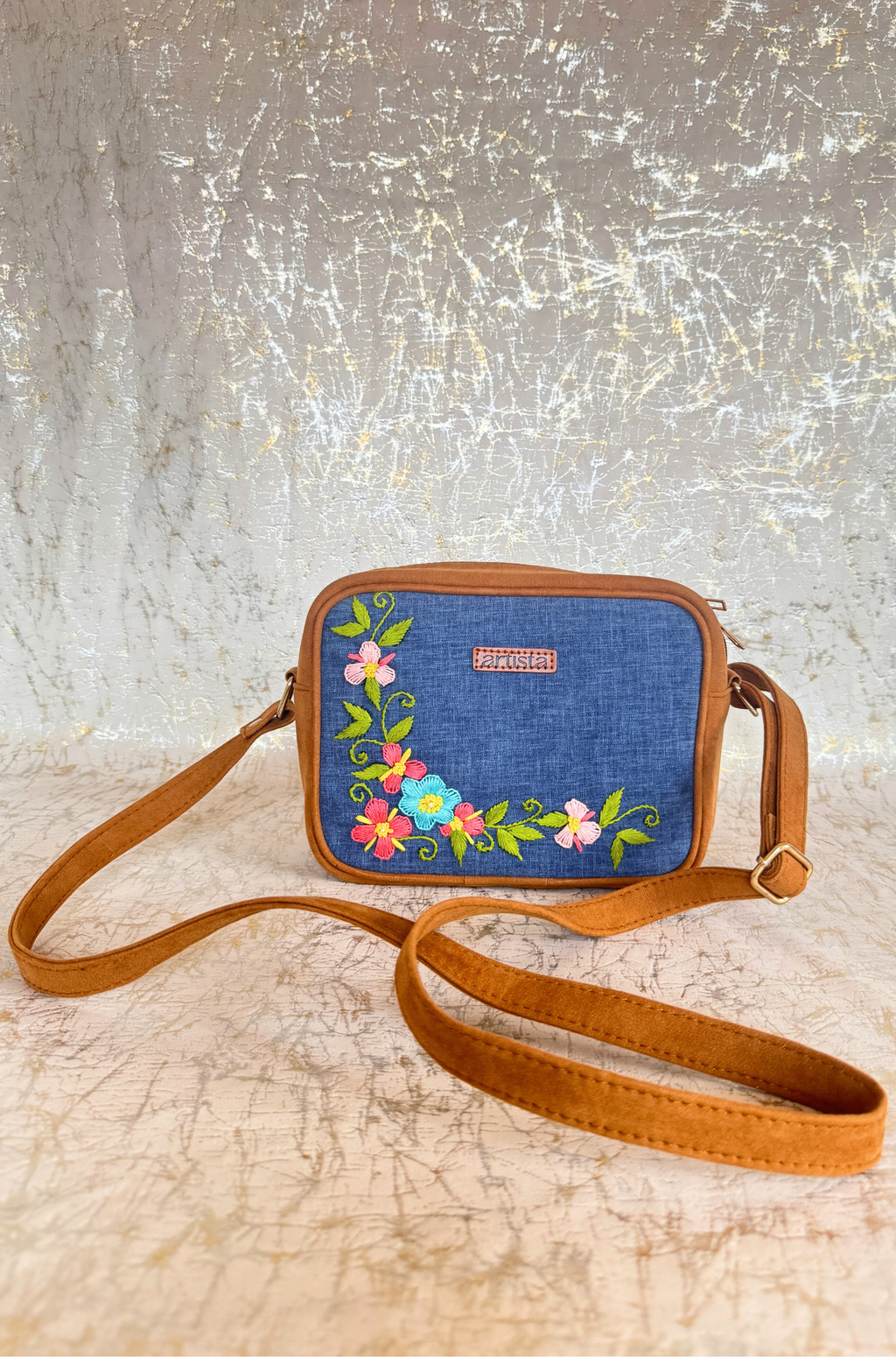 Boxy Thread and Bloom Denim Bag