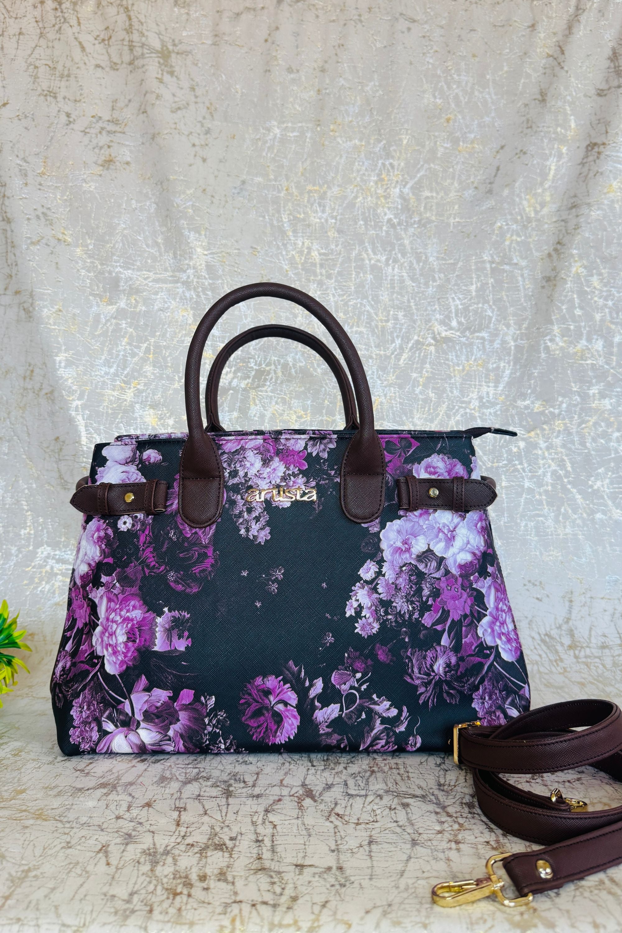 Chestnut Floral Tote