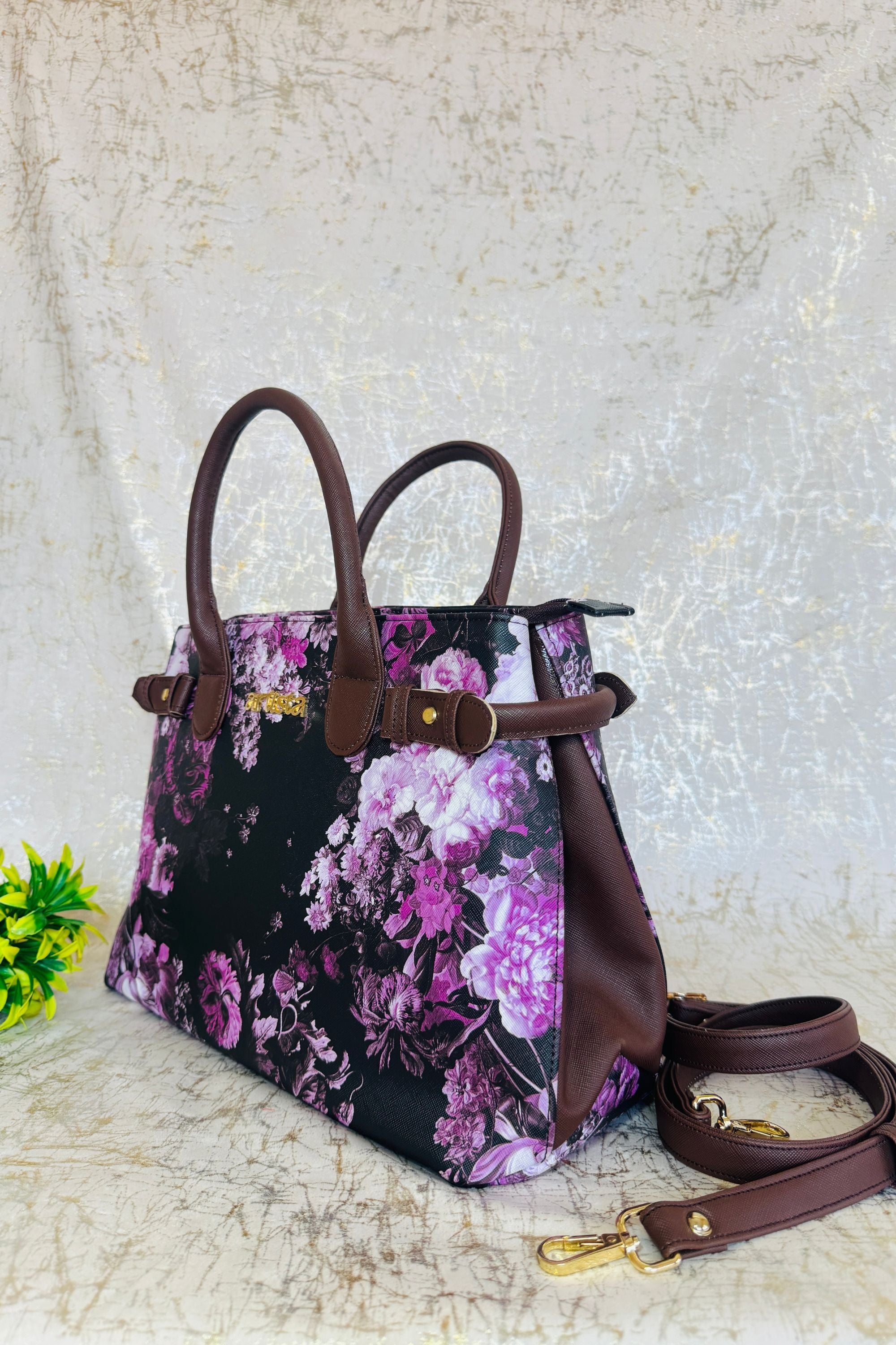 Chestnut Floral Tote